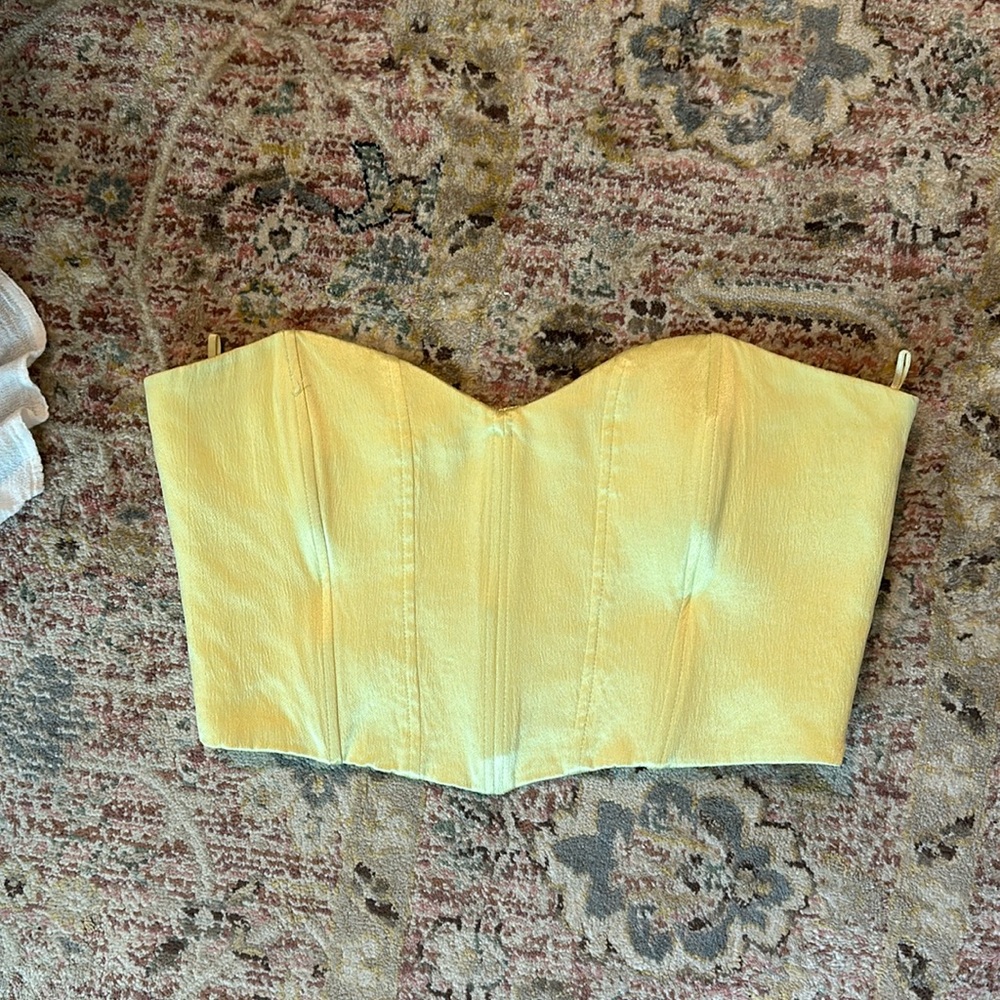 Yellow shiny Zara crop top